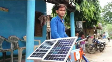 Chided off for wasting petrol, engineering graduate makes his own solar cycle