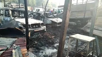 12 vehicles, 5 shops gutted in Baripada fire
