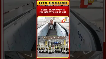 PM Modi Reviews Progress At Surat Bullet Train Station