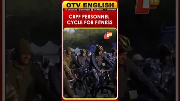 CRPF Personnel Cycle In Delhi On National Voters' Day For Fitness
