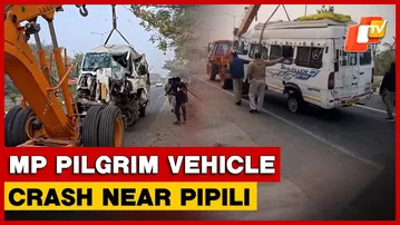Madhya Pradesh Pilgrims Injured As Vehicle Crashes Near Pipili