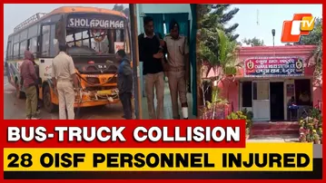 28 OISF Personnel Injured In Bus–Truck Collision In Odisha’s Keonjhar
