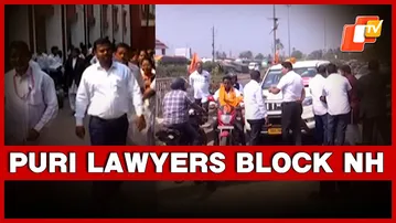 Puri Lawyers Block NH Over Court Relocation Plan, Traffic Disrupted