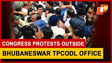 Congress Protest Over Security Deposit, Smart Meters Turns Tense Outside Bhubaneswar TPCODL Office