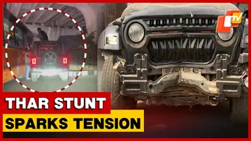 Youth Indulge In Reckless Stunt Atop SUV in Bhubaneswar, Police Detain Two