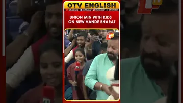 Union Min Gopi Distributes Chocolates To Kids On Newly Inaugurated Ernakulam–Bengaluru Vande Bharat