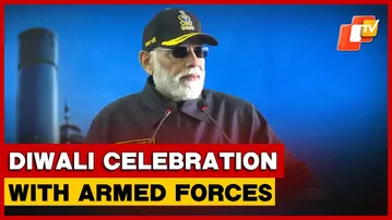 PM Modi Celebrates Diwali With Armed Forces Aboard INS Vikrant Off Goa Coast