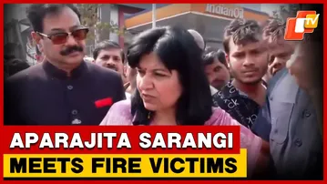 BJP MP Aparajita Sarangi Meets Fire-Affected Shopkeepers In Bhubaneswar | OTV