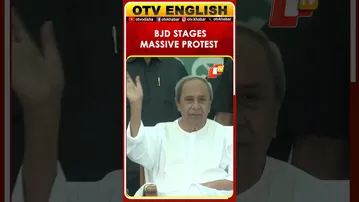 BJD Stages Massive Protest Over Paddy Procurement, Law & Order In Odisha