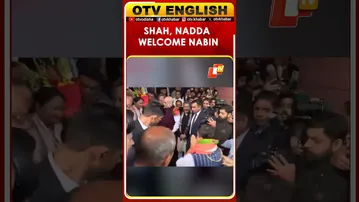 Amit Shah, JP Nadda Receive Nitin Nabin At BJP Headquarters