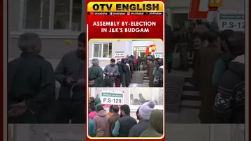 People Queue Up Outside A Polling Station In Budgam To Vote In Assembly By-Election