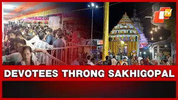 Devotees Flock To Sakhigopal For Darshan Of Divine Odiyani Besha Of Radharani On Anla Navami