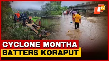 Cyclone Montha Batters Odisha’s Koraput: Heavy Rain Makes Rivers Swell, Triggers Landslides