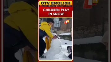 Children Enjoy Snowfall In Bhaderwah, Doda, J&K