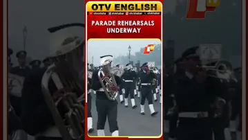 77th Republic Day Parade Rehearsals Underway At Kartavya Path, Delhi