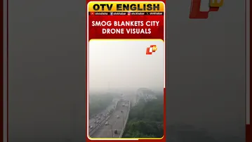 Drone Shots Reveal Thick Smog Over Delhi