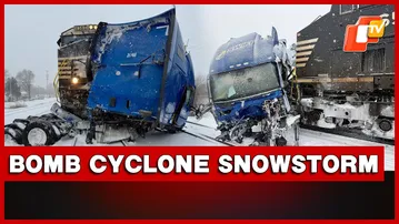 Train Hits Semi-Truck Stuck On Tracks Amid Bomb Cyclone Snowstorm In North Carolina