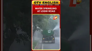 Delhi Sprinkles Water At Lodhi Road As Pollution Control Measures Continue
