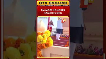 PM Narendra Modi Pays Floral Tributes To Veer Hamirji Gohil In Gujarat
