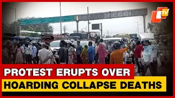 Hoarding Collapse Deaths: Locals Block National Highway In Bhubaneswar, Demand Justice I Odisha