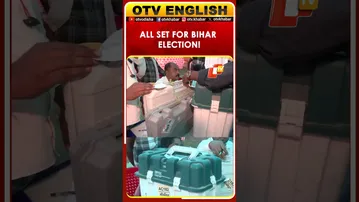 Presiding Officers Hand Over EVMs To The Polling Agents At A Polling Station In Patna