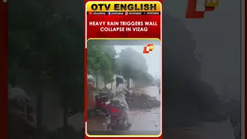Wall Collapses Near Malkapuram Police Station After Heavy Rain In Visakhapatnam