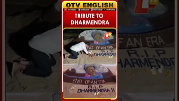 Sudarsan Pattnaik Pays Tribute To Dharmendra With 5-Ft Sand Art In Puri | OTV