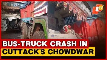 Bus Rams Into Truck From Behind In Cuttack’s Choudwar
