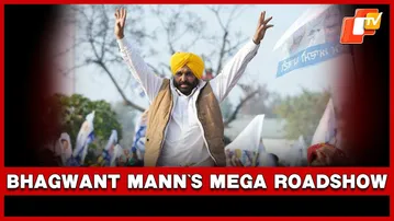 Punjab CM Bhagwant Mann Leads Roadshow For AAP Candidate Harmeet Singh Sandhu In Tarn Taran