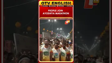 People Participate In Ayodhya Run For Ram Marathon
