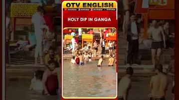 Devotees Take Holy Dip In River Ganga At Har Ki Pauri In Haridwar On Diwali
