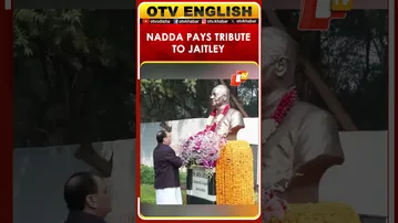 BJP President JP Nadda Pays Floral Tribute To Arun Jaitley On Birth Anniversary