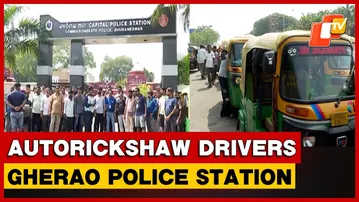 Online Autorickshaw Drivers’ Association Gherao Capital Police Station In Bhubaneswar, Traffic Hit