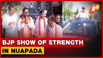 Nuapada Bypolls: BJP National VP Baijayant Panda Leads Massive Roadshow, Draws Supporters