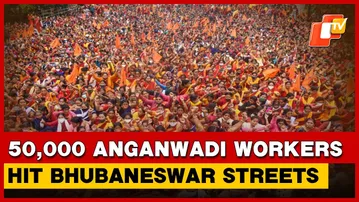 Anganwadi Workers Stage Massive Protest In Bhubaneswar; Present 11-Point Demand