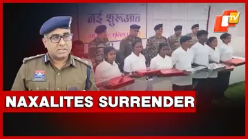 9 Naxalites Surrender In Gariaband, Weapons Recovered