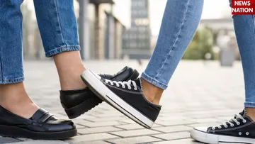 wearing shoes