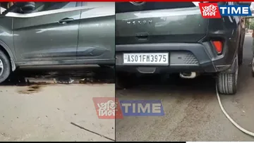 Rod from Under-Construction Flyover Pierces Car’s Fuel Tank in Guwahati
