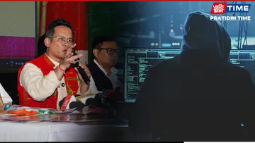 Assam Congress leaders launch whoishbs.com website alleging corruption against Chief Minister Himanta Biswa Sarma in Guwahati which got hacked