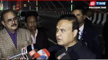 Assam Chief Minister Himanta Biswa Sarma inspected the Kumar Bhaskar Varma Setu in Guwahati