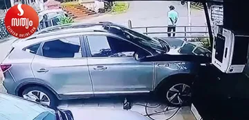 car accident in charging station