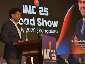 Dr. Chandra Sekhar Pemmasani, Hon'ble Minister of State for Communications and Rural Development at IMC 2025 Roadshow
