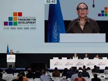 UNCTAD Secretary-General Rebeca Grynspan spoke at a plenary session of the 4th International Conference on Financing for Development on 3 July in Sevilla, Spain