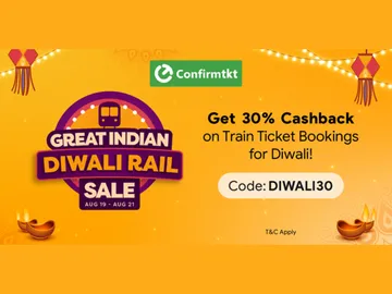 Confirmtkt Launches Diwali Rail Sale with 30% Cashback Offer