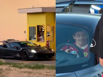 Charles Leclerc spotted in his 800 thousand Ferrari at McDonald's after poor race at Imola GP (1)