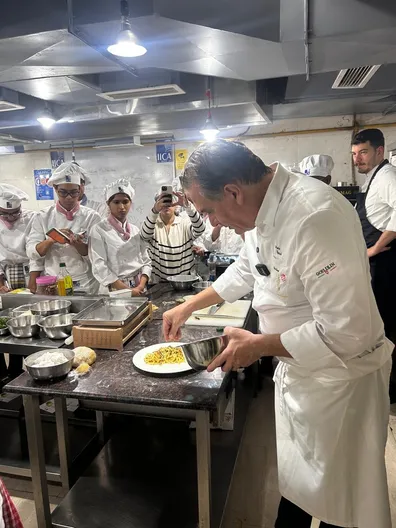 Chef Italo Bassi Preparing the dish