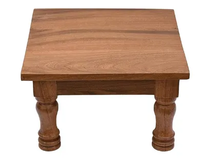 पूजा, चौकी, स्टूल, पूजा पट्टा गणपति के लिए लकड़ी की स्प्रिचुअल पूजा चौकी  रिड्ज्ड साइड बाजोत (मूल ठोस लकड़ी) | स्टूल छोटे कमरे, भगवान की मूर्तियों और  ...