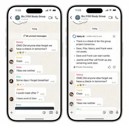 WhatsApp chat summaries