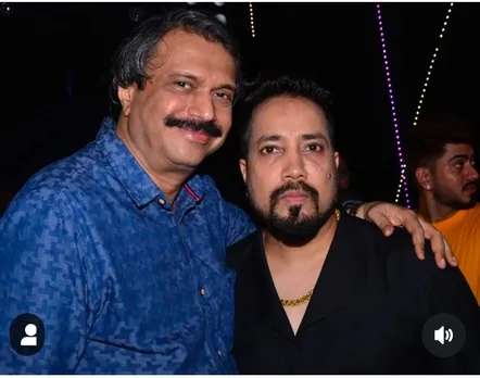 Pop-King Mika Singh with sr journalist Chaitanya Padukone