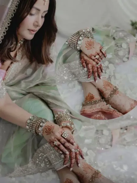hina khan wedding mehndi design